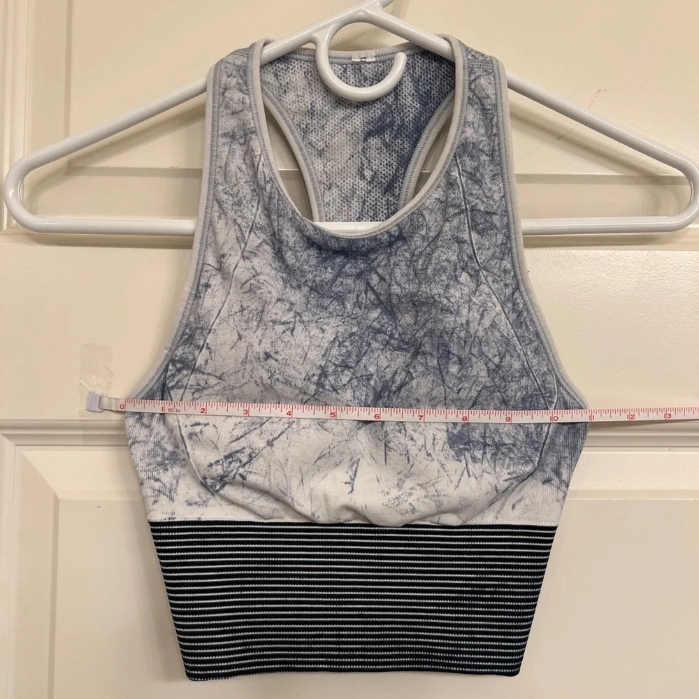 Lululemon Ebb To Train Bra Luna Wash Long Line High Neck Crop Tank‎